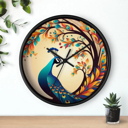 Peacock Wall Clock – Silent Wood Statement Piece