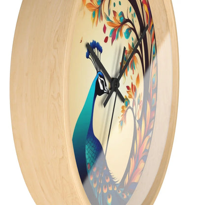 Peacock Wall Clock – Silent Wood Statement Piece