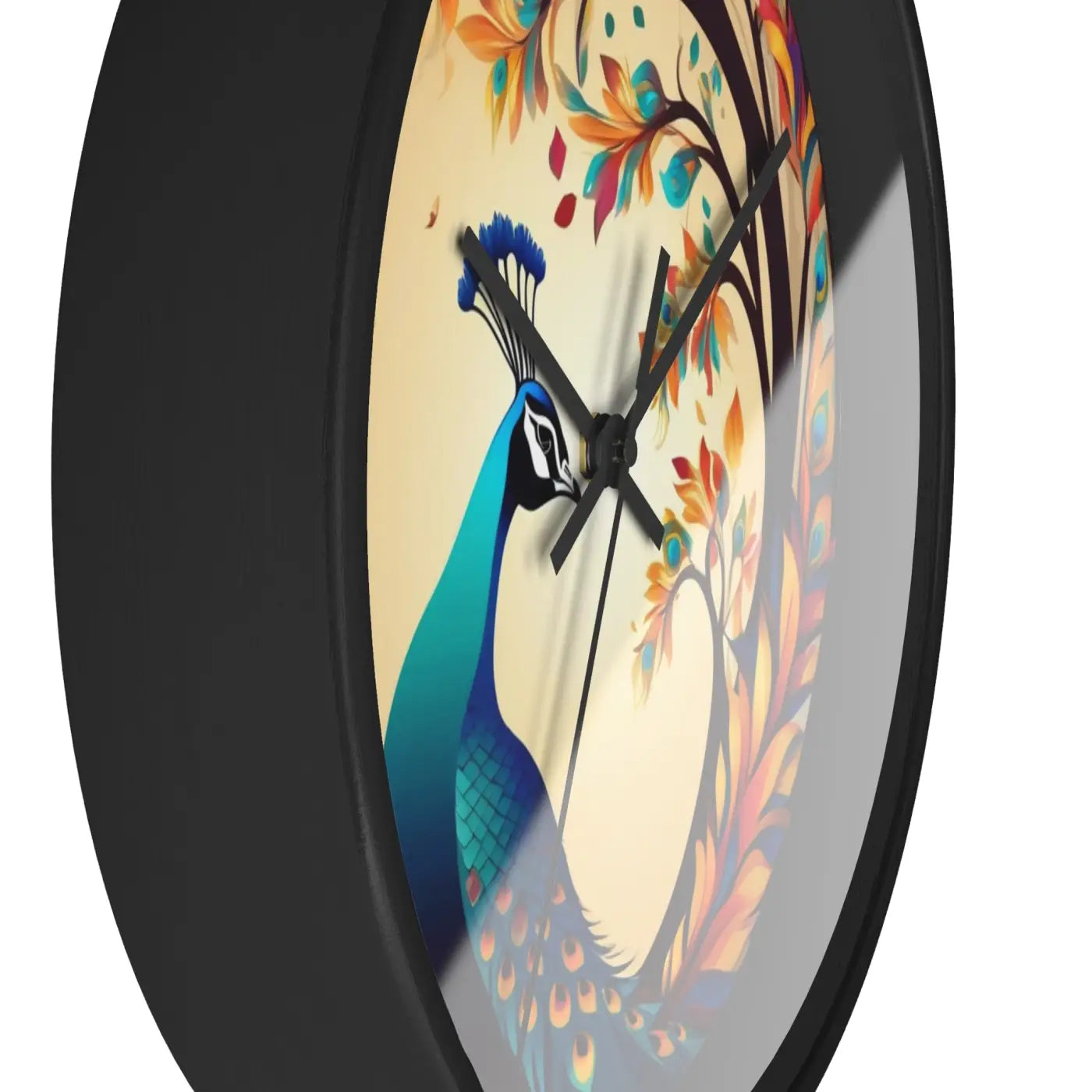 Peacock Wall Clock – Silent Wood Statement Piece