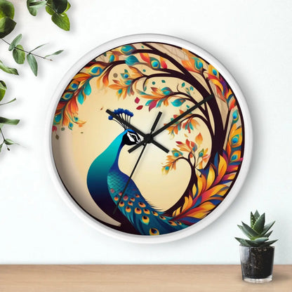Peacock Wall Clock – Silent Wood Statement Piece