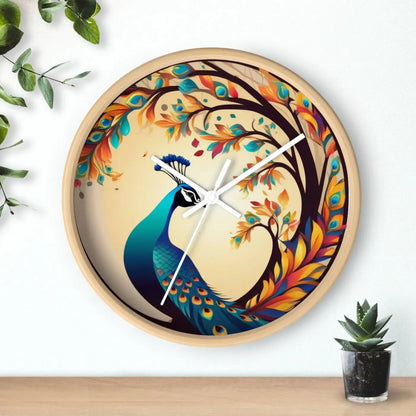 Peacock Wall Clock – Silent Wood Statement Piece