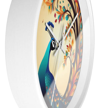 Peacock Wall Clock – Silent Wood Statement Piece