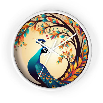 Peacock Wall Clock – Silent Wood Statement Piece