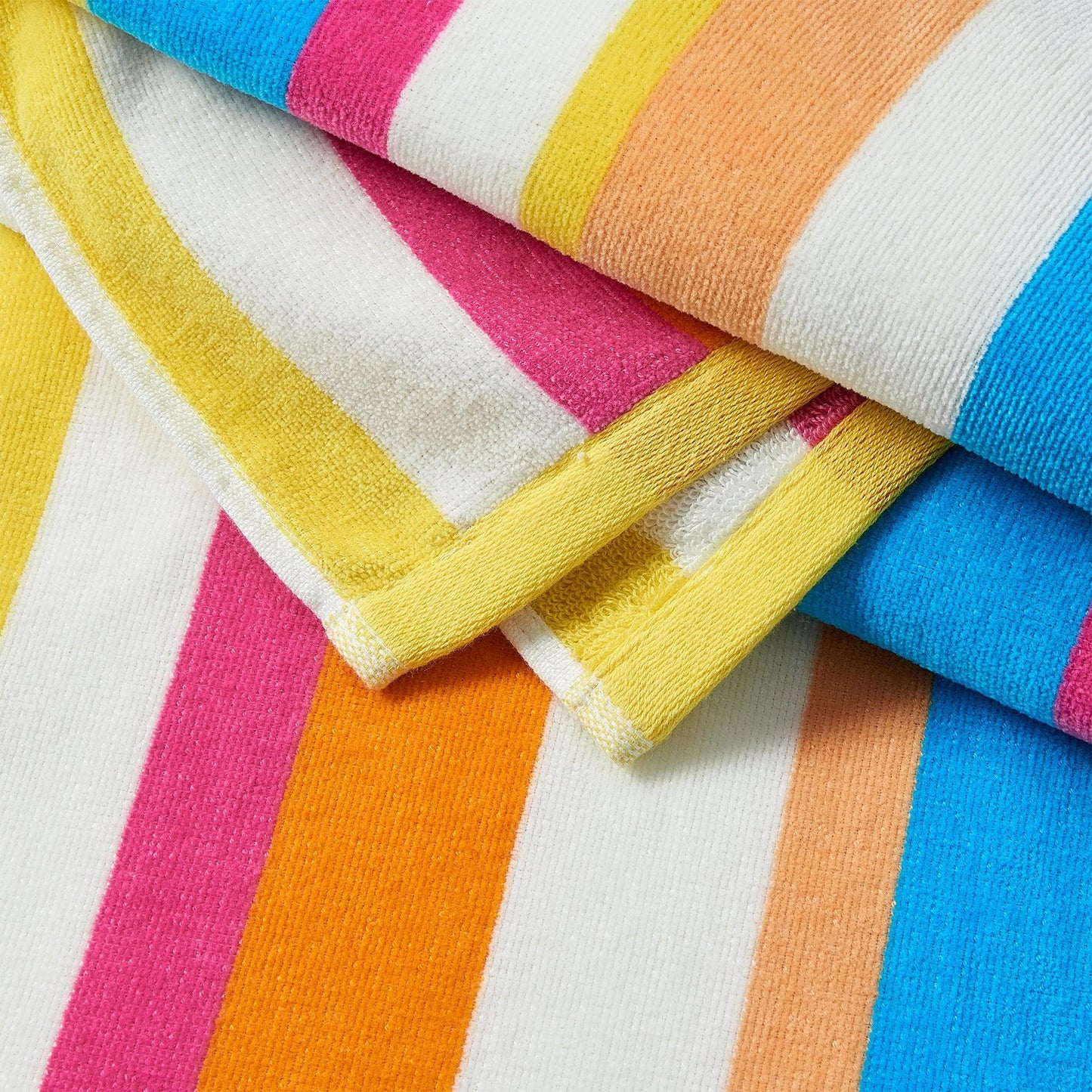 Cotton Velour Cabana Stripe Beach Towel