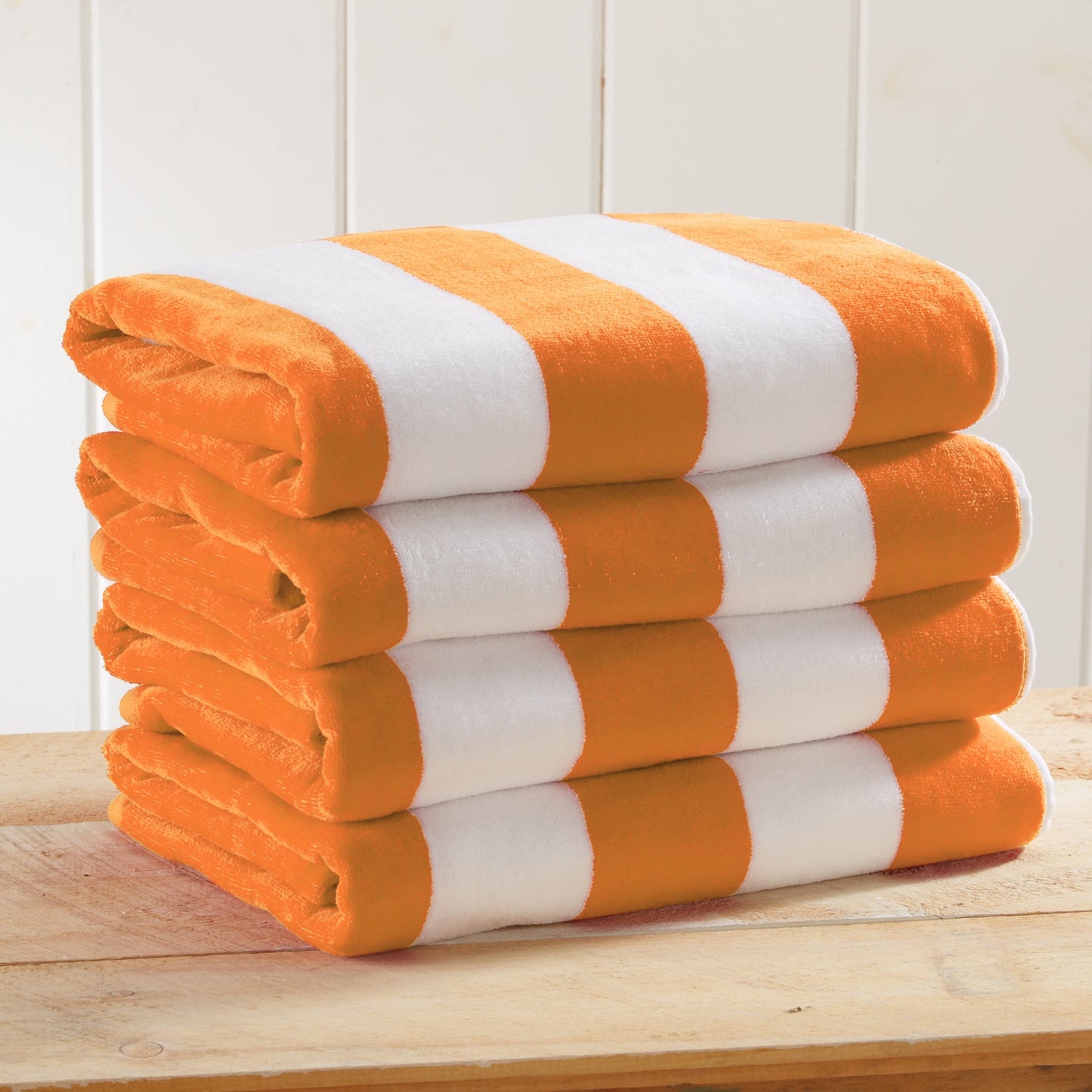 Cotton Velour Cabana Stripe Beach Towel
