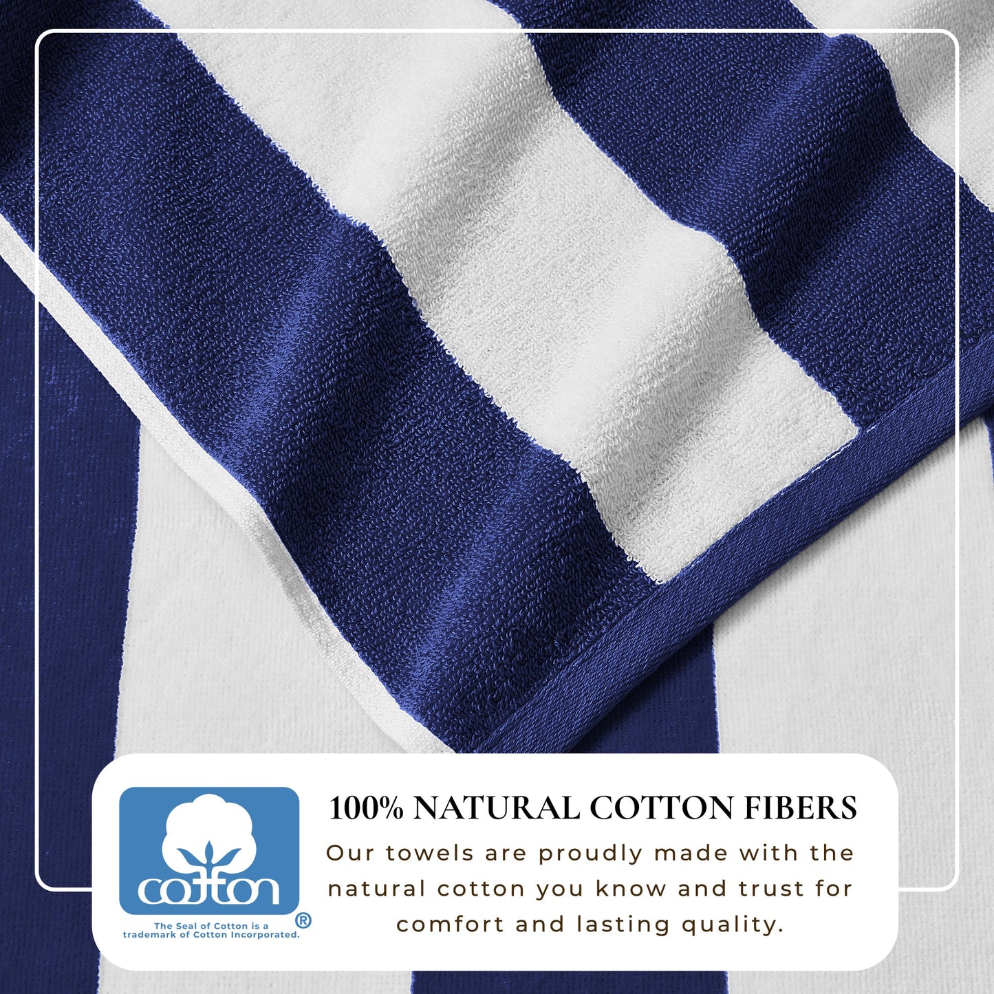 Cotton Velour Cabana Stripe Beach Towel