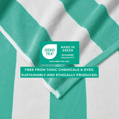 Cotton Velour Cabana Stripe Beach Towel
