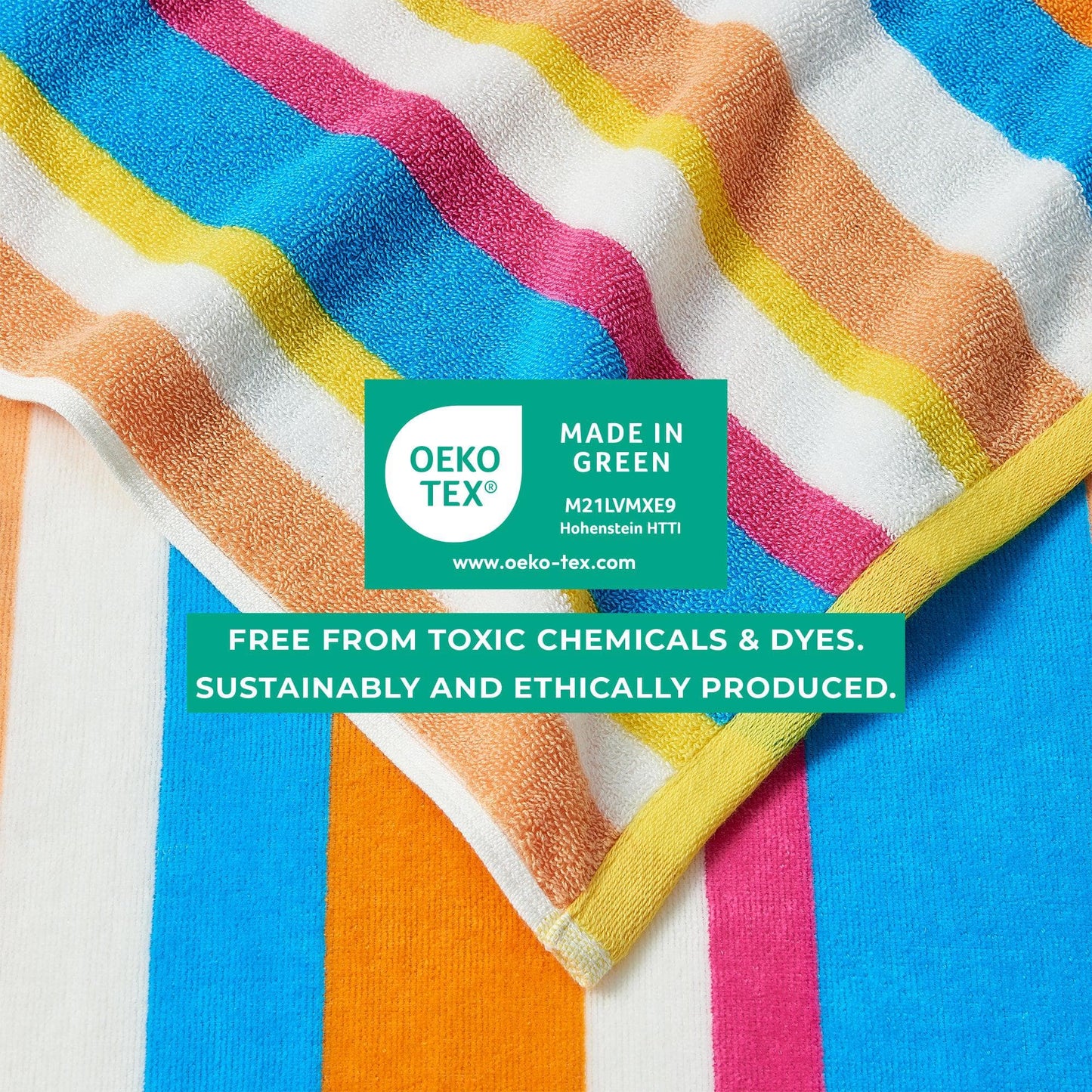 Cotton Velour Cabana Stripe Beach Towel