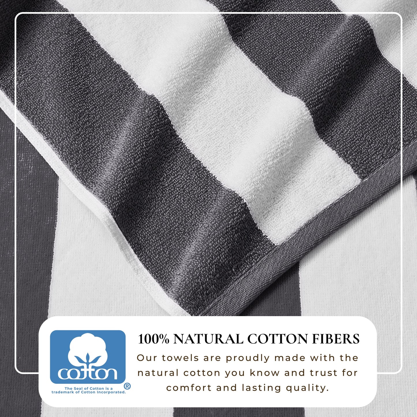 Cotton Velour Cabana Stripe Beach Towel