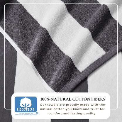 Cotton Velour Cabana Stripe Beach Towel