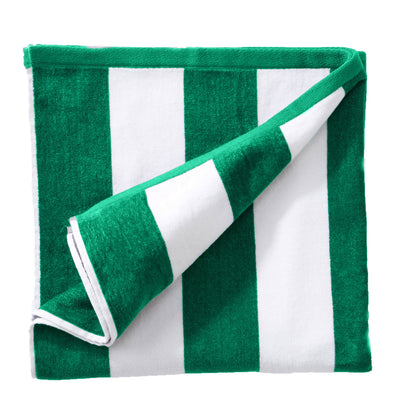Cotton Velour Cabana Stripe Beach Towel