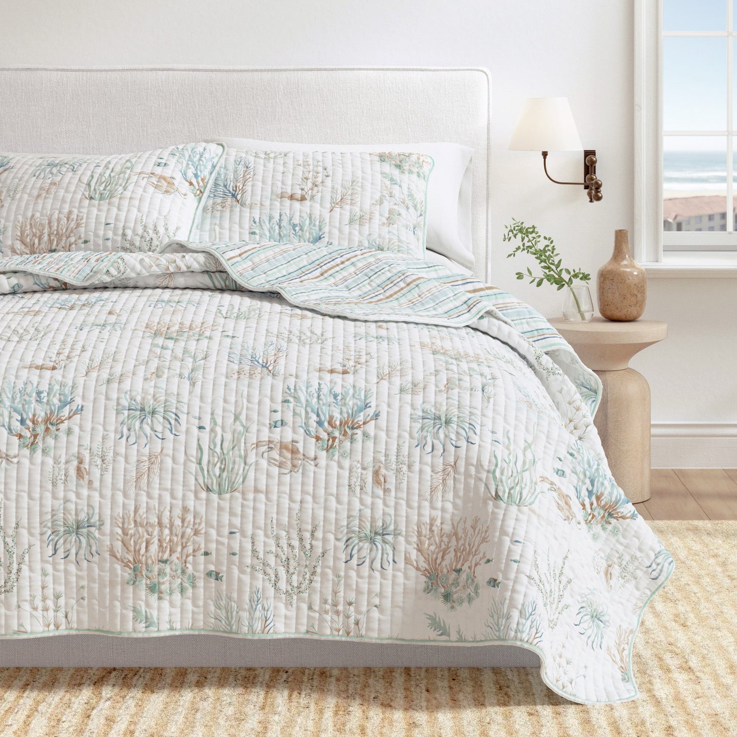 Coastal Printed Cotton Quilt Set