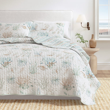Coastal Printed Cotton Quilt Set