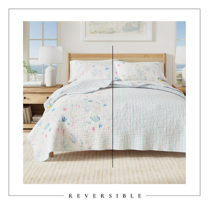 Colorful Coastal Seascape Quilt Set