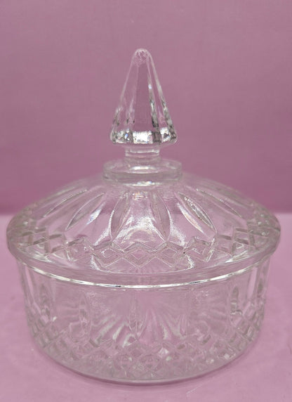 Vintage Clear Glass Candy Dish with Lid