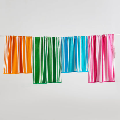 Cotton Velour Cabana Stripe Beach Towel