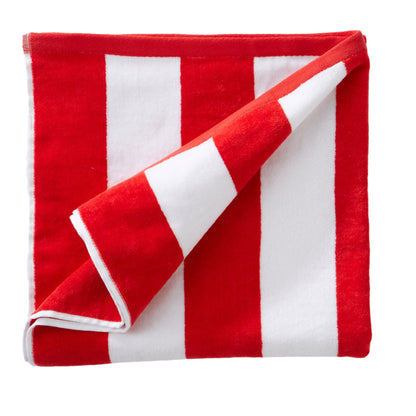 Cotton Velour Cabana Stripe Beach Towel