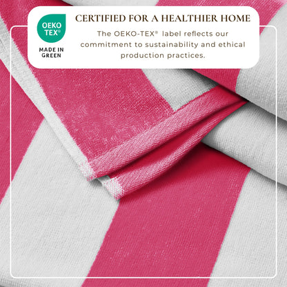 Cotton Velour Cabana Stripe Beach Towel