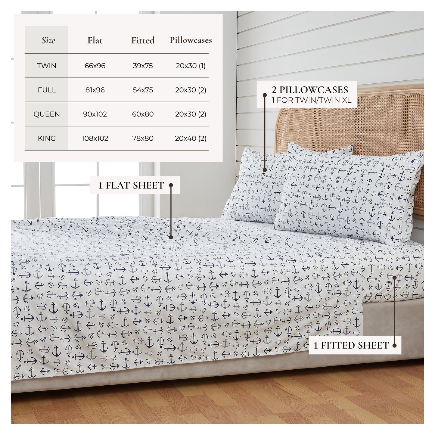 Coastal Printed Sheet Set