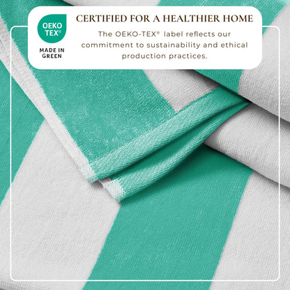 Cotton Velour Cabana Stripe Beach Towel