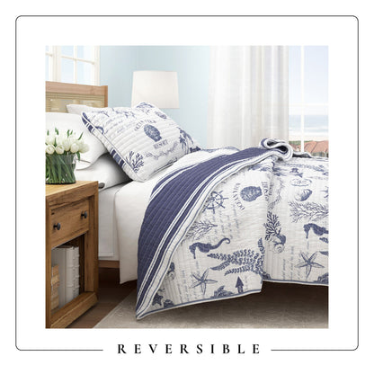 Coastal Printed Cotton Quilt Set